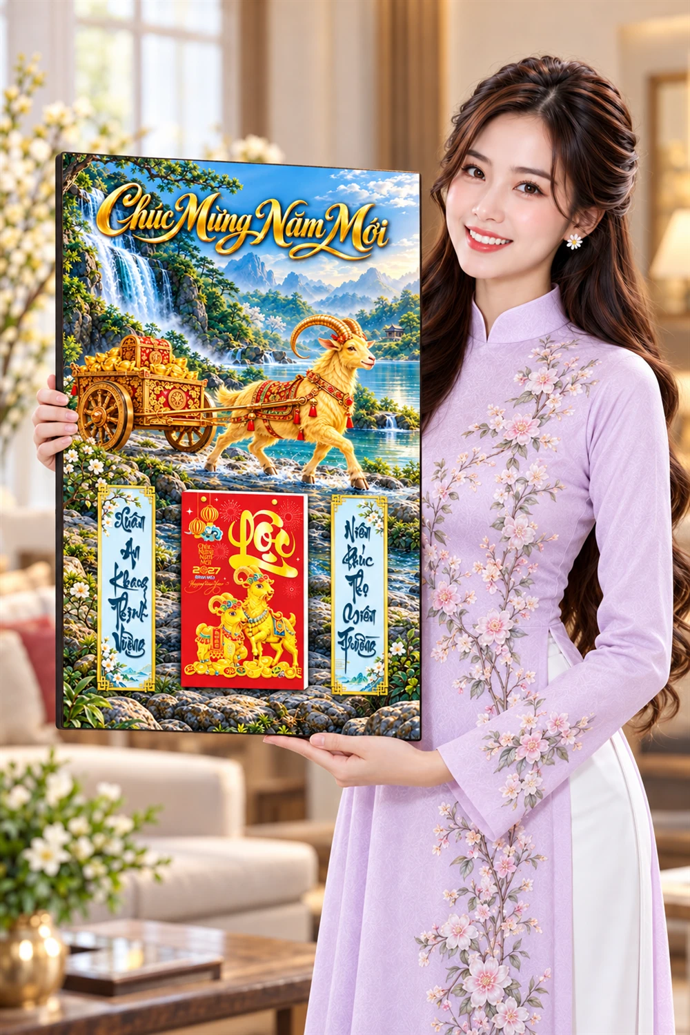 Lịch gỗ tráng gương 40x60cm Kim Dương Tài Lộc LGV27T4-01 — ảnh 4