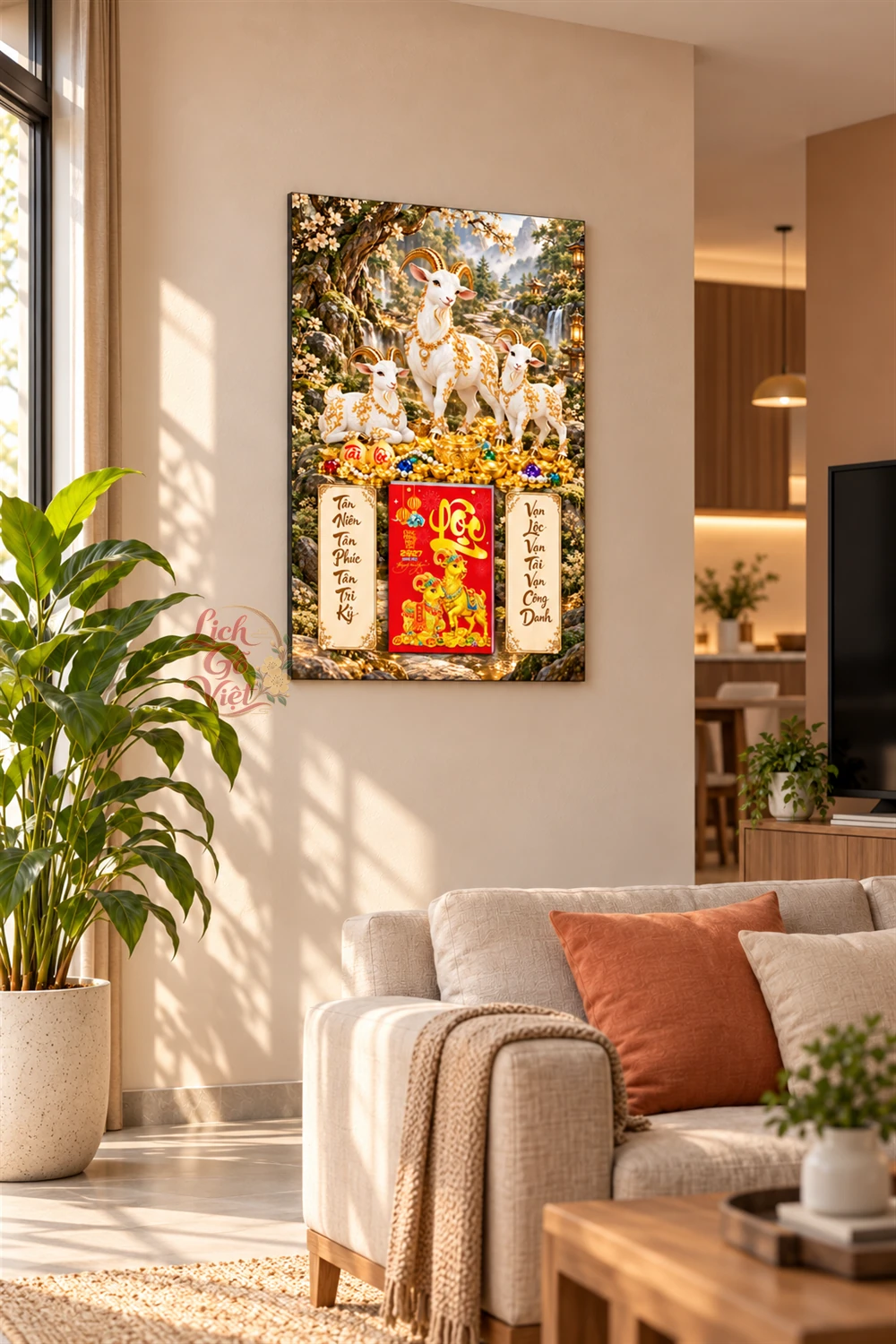Lịch gỗ tráng gương 40x60cm Tam Dương Ngọc Lộc LGV27T4-16 — ảnh 2