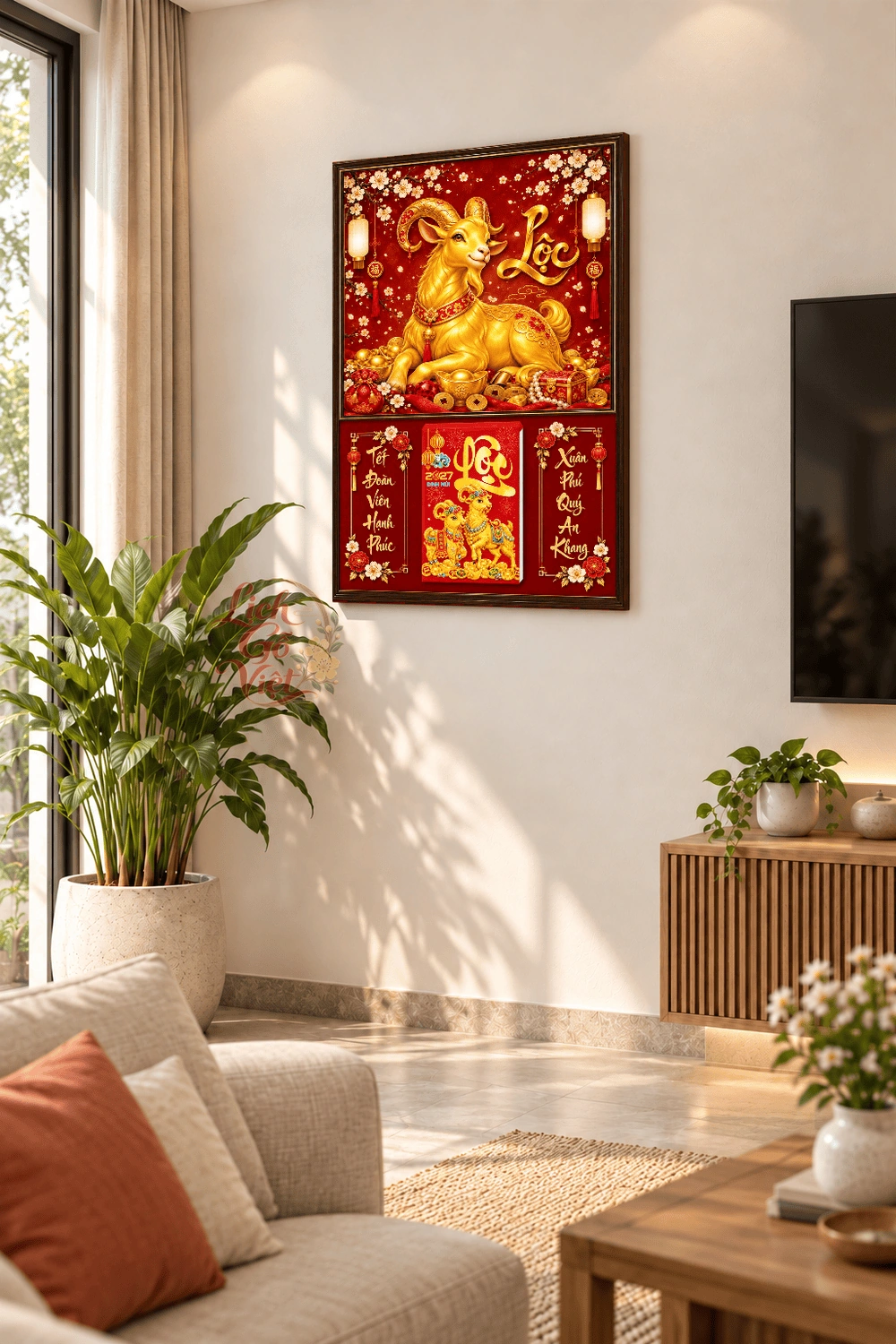 Lịch gỗ treo tường 2027 Kim Dương An Lộc 40x60cm LGV27T4-60 — ảnh 2