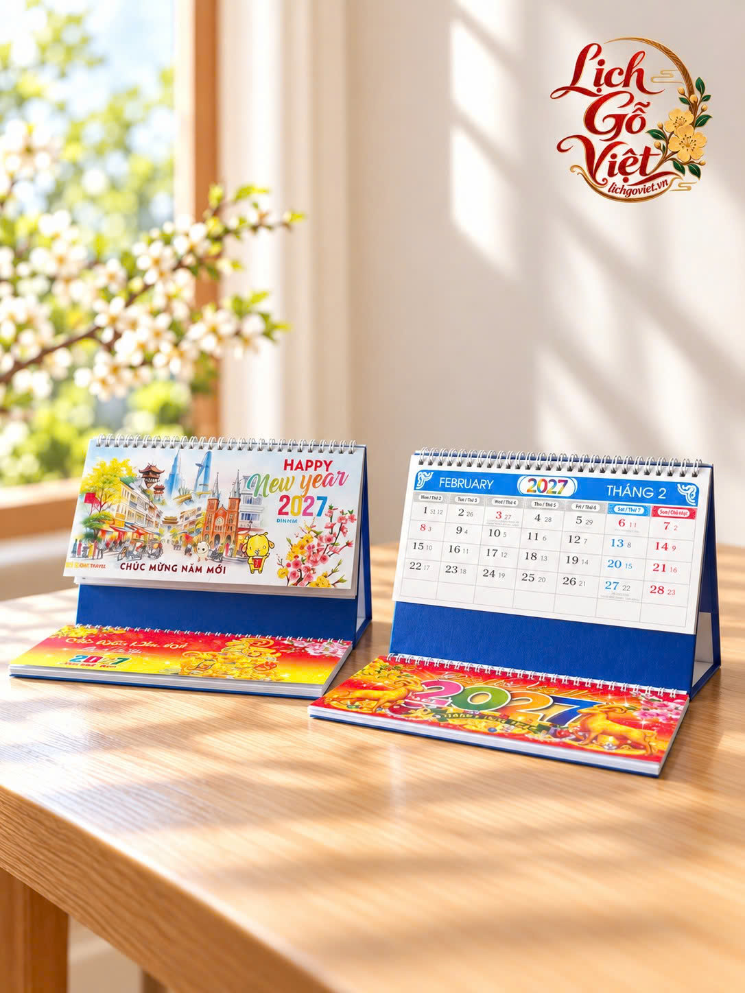 Lịch để bàn 2 lò xo chữ M Hương Trang Book 24 × 16 cm