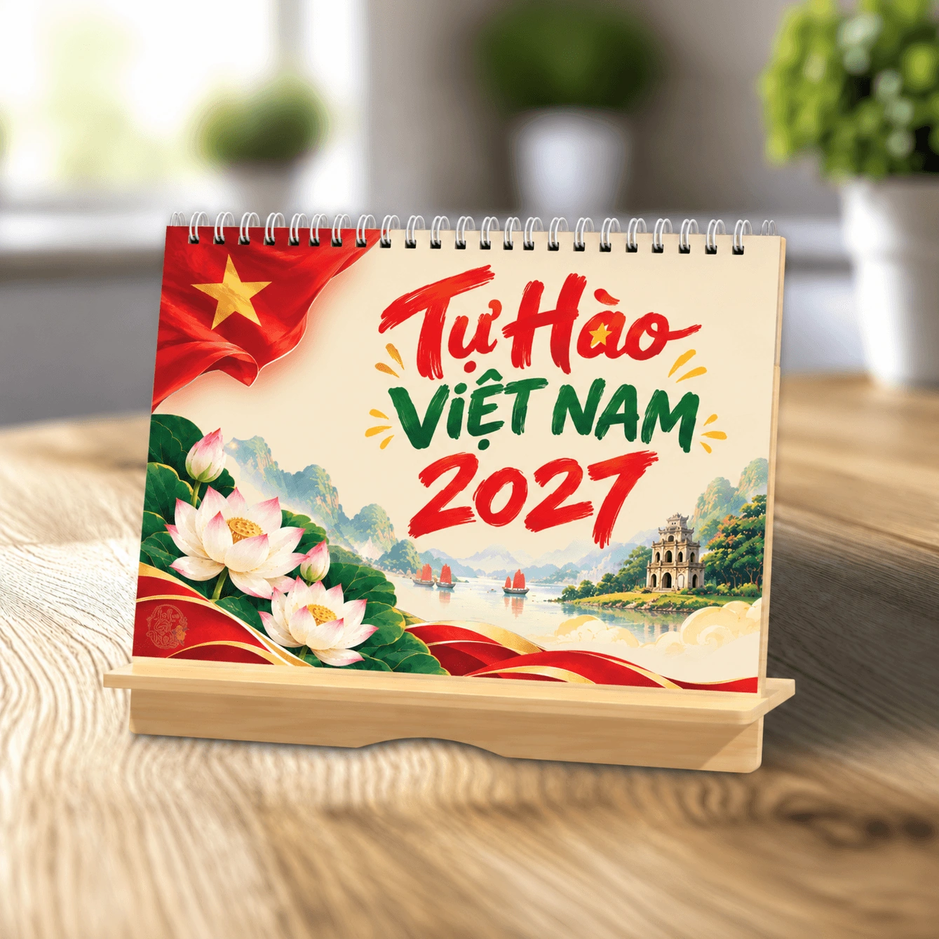 Lịch để bàn thân gỗ - Lịch Gỗ Việt