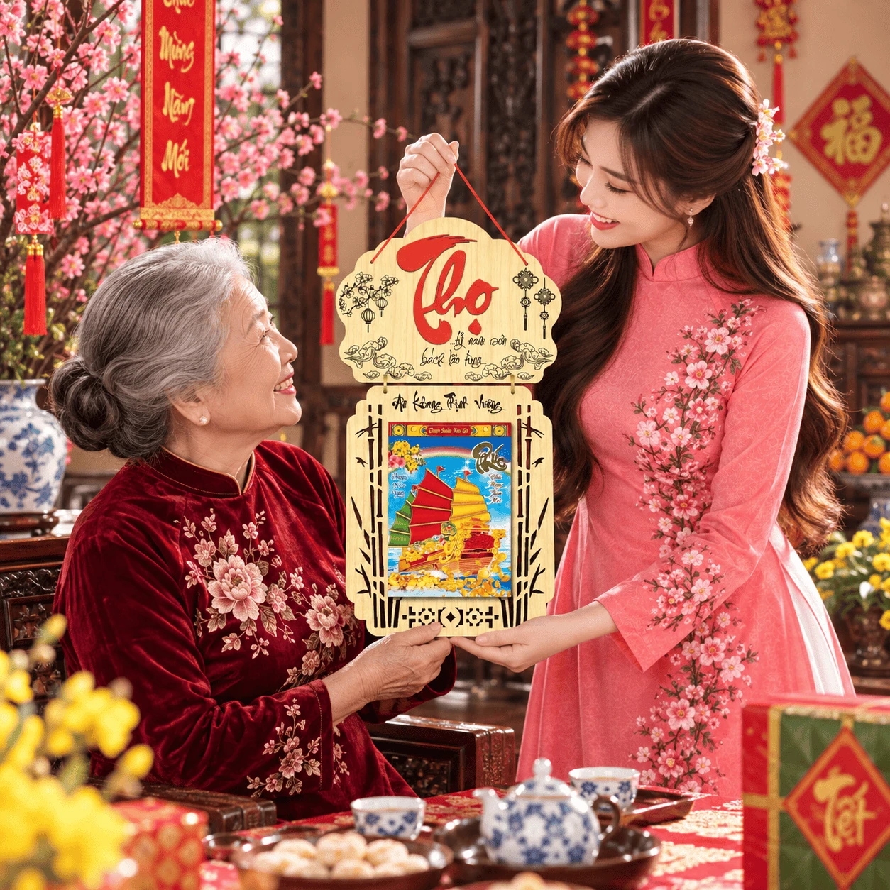 Lịch gỗ LGVSE02 Chữ Thọ 2027 độc quyền — ảnh 5