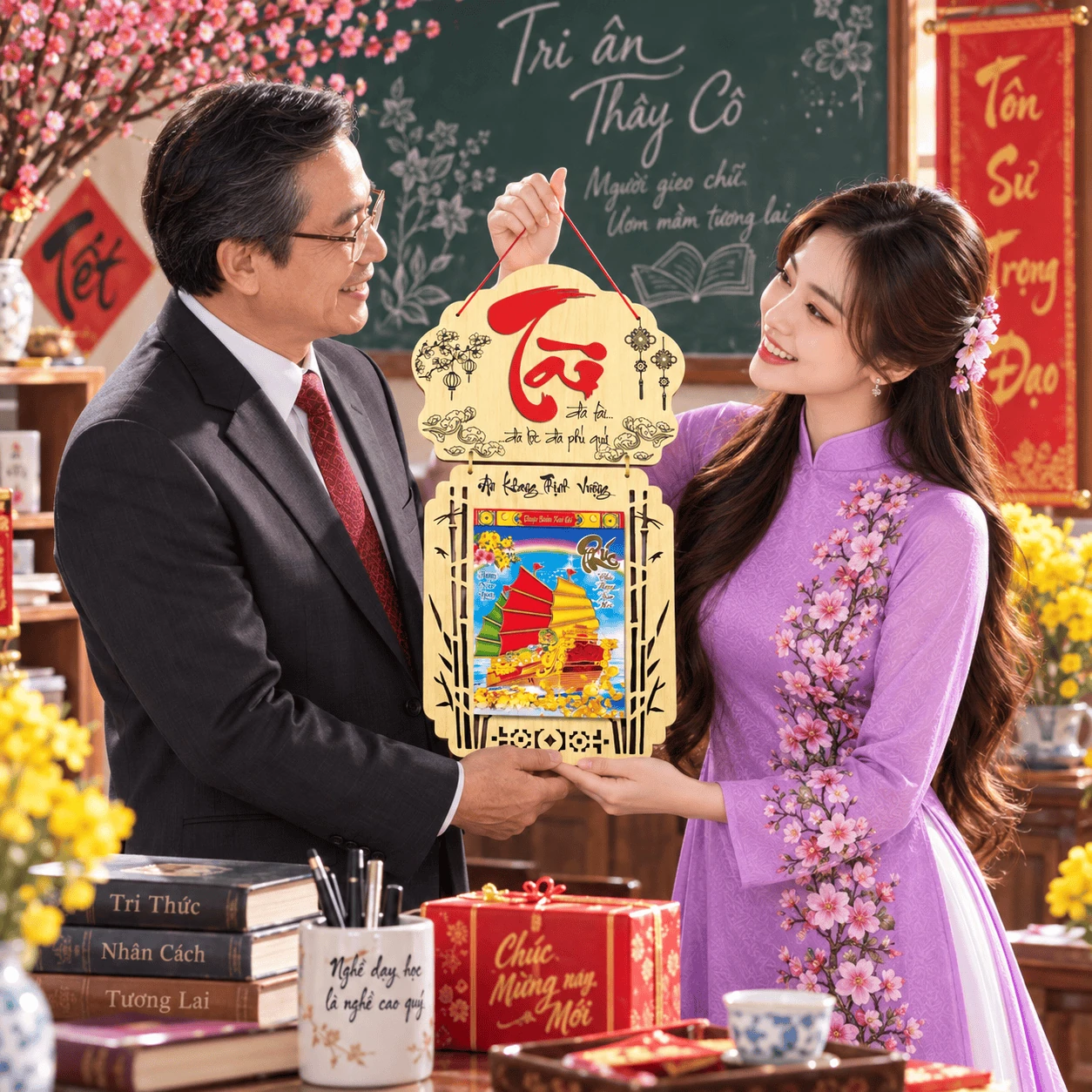 Lịch gỗ LGVSE07 Chữ Tài 2027 độc quyền — ảnh 2