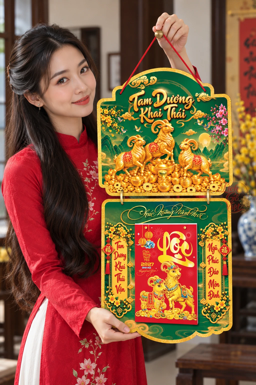 Lịch gỗ 2 thân 2027 Tam Dương Khai Thái LGV27T2-02 — ảnh 5