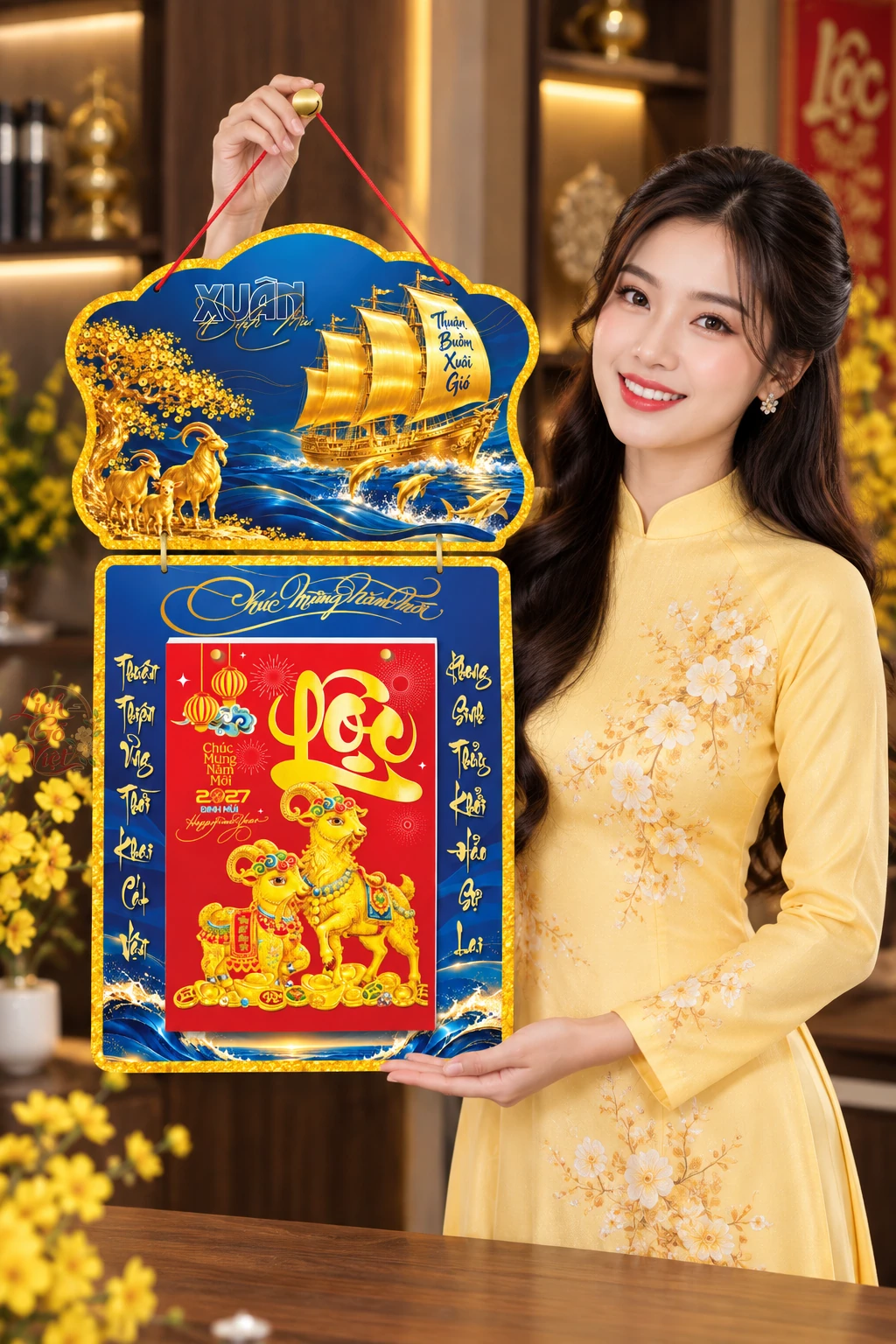 Lịch gỗ 2 thân 2027 Thuận Buồm Xuôi Gió LGV27T2-07 — ảnh 6